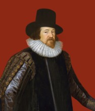 Portrait of Sir Francis Bacon, Baron Baco of Verulam, 1561 - 1626, English lawyer, statesman,