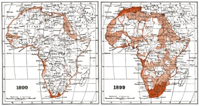 Map of Africa according to the state of research at the beginning and end of the 19th century
