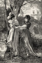 ACT IV., SCENE IV., Eugenie, Governess, scene from THE NATURAL DAUGHTER, DIE NATÜRLICHE TOCHTER, by
