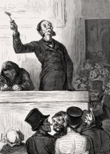 L'Hotel des ventes: le Commissaire-priseur, The auction house: the auctioneer, by Honoré Daumier