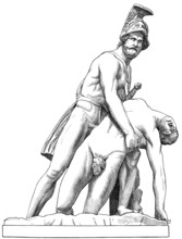 The body of Patroclus borne by Menelaus, Roman sculpture, Florence