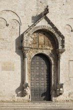 Main portal of the Basilica of San Nicola (Basilica of St Nicholas of Myra), Bari, Apulia