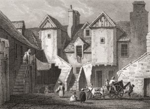 White Horse Close or Whitehorse Close, Old Town of Edinburgh, Scotland, 17th century, Views in