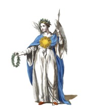 Historical clothing, fashion over the course of time, Virtue, symbolic depiction of a woman in 18th