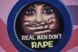 Real men dont rape, Mural painting against rapes (Odisha, India), campaign in favour of women