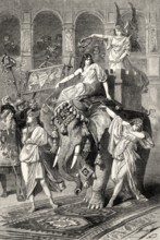 The Graces, victory, fear, hope and prudence, Florentine carnival, Faust II, first act, by Johann