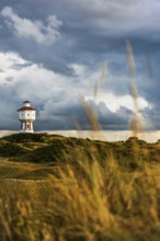 Water tower, clouds, weather, gloomy, cloudy, cloudy sky, storm, stormy, dune landscape, North Sea