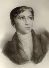 Portrait of Franz Liszt, 1811-1886, Hungarian composer, virtuoso pianist, sixteen years old