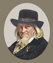 August Heinrich Hoffmann, Hoffmann von Fallersleben, 1798 –1874, German poet, digital edited