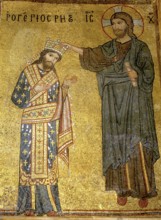 Mosaic depicting Roger II being crowned by Jesus, Church of La Martorana, Palermo, Sicily,