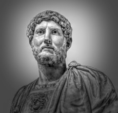 Hadrian or Publius Aelius Hadrianus Augustus, 76 - 138, Roman emperor, digitally edited