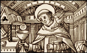 Frontispiece to his book Super libros de generatione et corruptione, Thomas Aquinas, Thomas von