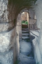 Baptismal font for mass baptisms of adults, baptistery, baptismal church, monastery of St Simeon