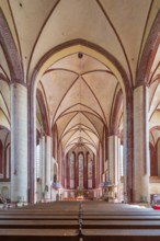 Interior of the Gothic Church of the Miraculous Blood, pilgrimage church, Brick Gothic, Bad