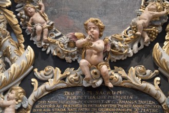 Epitaph with an angel, St Wilhadi-Church, Stade, Lower Saxony, Germany