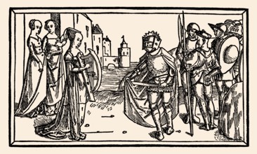 A sheet from the Lübeck Bible, 1494, wood engraving by Steffen Arndes