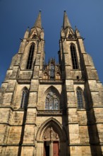 Western two-tower complex of the Elisabethkirche, Marburg an der Lahn, Hesse, Germany