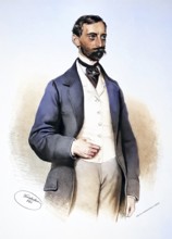 Josef Schöfle (1817-1898), merchant in Vienna, Historical, digitally restored reproduction from a