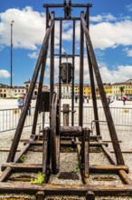 Equipment for the construction of the fortress walls, in Piazza Grande, Piazza Vittorio Emanuele,