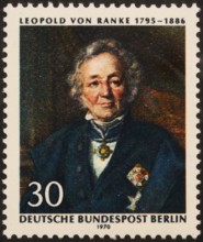 Leopold von Ranke (1795-1886), a German historian. Portrait on a German stamp