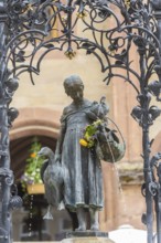 The Gänseliesel fountain is a market and ornamental fountain on the market square in front of the