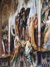 Central triptych with the Apotheosis of the Founding of the Empire by Hermann Wislicenus, mural,