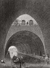 The Canal de l'Ourcq, Paris, antique steel engraved print, 1831