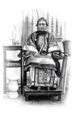 Woman in China from the higher classes, around 1896, illustration, reproduction from a model from