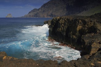 Canary Islands, El Hierro, Cliff, Atlantic Ocean, Hotel in Punta Grande, El Hierro, Canary Islands,
