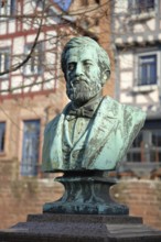 Philipp Reis Monument, Bust, Figure, Statue, Untermarkt, Gelnhausen, Hesse, Germany
