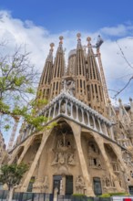 One of the beautiful doors of the Sagrada Familia Basilica in Barcelona, Spain