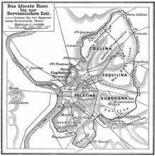 Map of ancient Rome, Italy