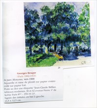 Tableau de Georges Braque : "Le parc Monceau", vers 1900
