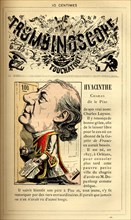 Caricature de Charles Hyacinthe known as "Père Hyacinthe", in : "Le Trombinoscope"