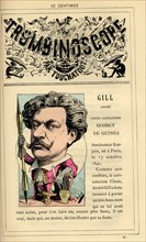 Caricature of André Gill, in : "Le Trombinoscope"