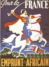 Affiche de Gaston Ry, imprimée à Alger, : "Pour la France, emprunt africain"