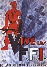 Poster to the glory of the F.F.I. (Resistance group) of the Toulouse region