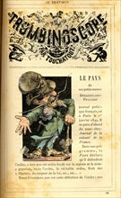 Caricature of the newspaper "Le pays", in : "Le Trombinoscope"