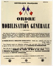 French poster announcing the general mobilisation order, September 2, 1939