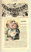 Caricature against shopkeepers, in : "Le Trombinoscope"