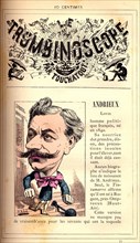 Caricature of Louis Andrieux, in : "Le Trombinoscope"