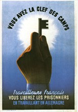 Affiche de propagande pour le travail volontaire en Allemagne