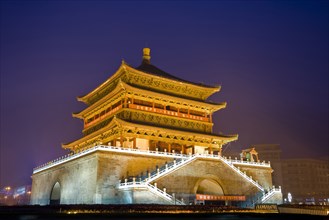 Night Scene of Bell Tower and Drum Tower,Xi'an