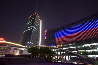 Night Scene of A Group of Buildings in Zhongguancun Science and Technology Park,Beijing