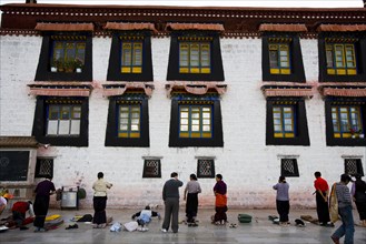 People Bow before the Jokhang Temple