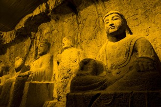 China,Henan Province,Luoyang,Buddhist sculpture at Longmen Grottoes