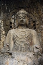 China,Henan Province,Luoyang,Buddhist sculpture at Longmen Grottoes