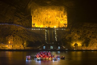 China,Henan Province,Luoyang,Buddhist sculpture at Longmen Grottoes