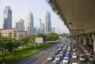 Shanghai,People's Square,the Yan'an Elevated Road