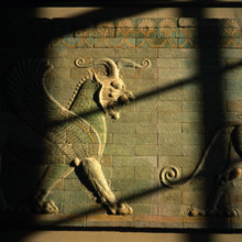 Griffons ailés passant à droite